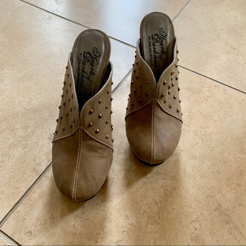 Luxury Vegan Leather Platform Studded Mules Clogs